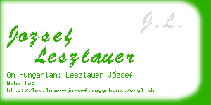 jozsef leszlauer business card